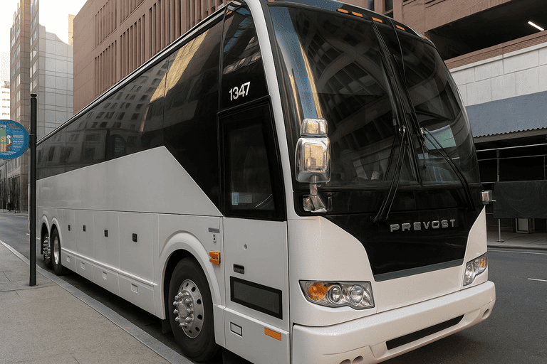 a New York Minibus Company coach bus