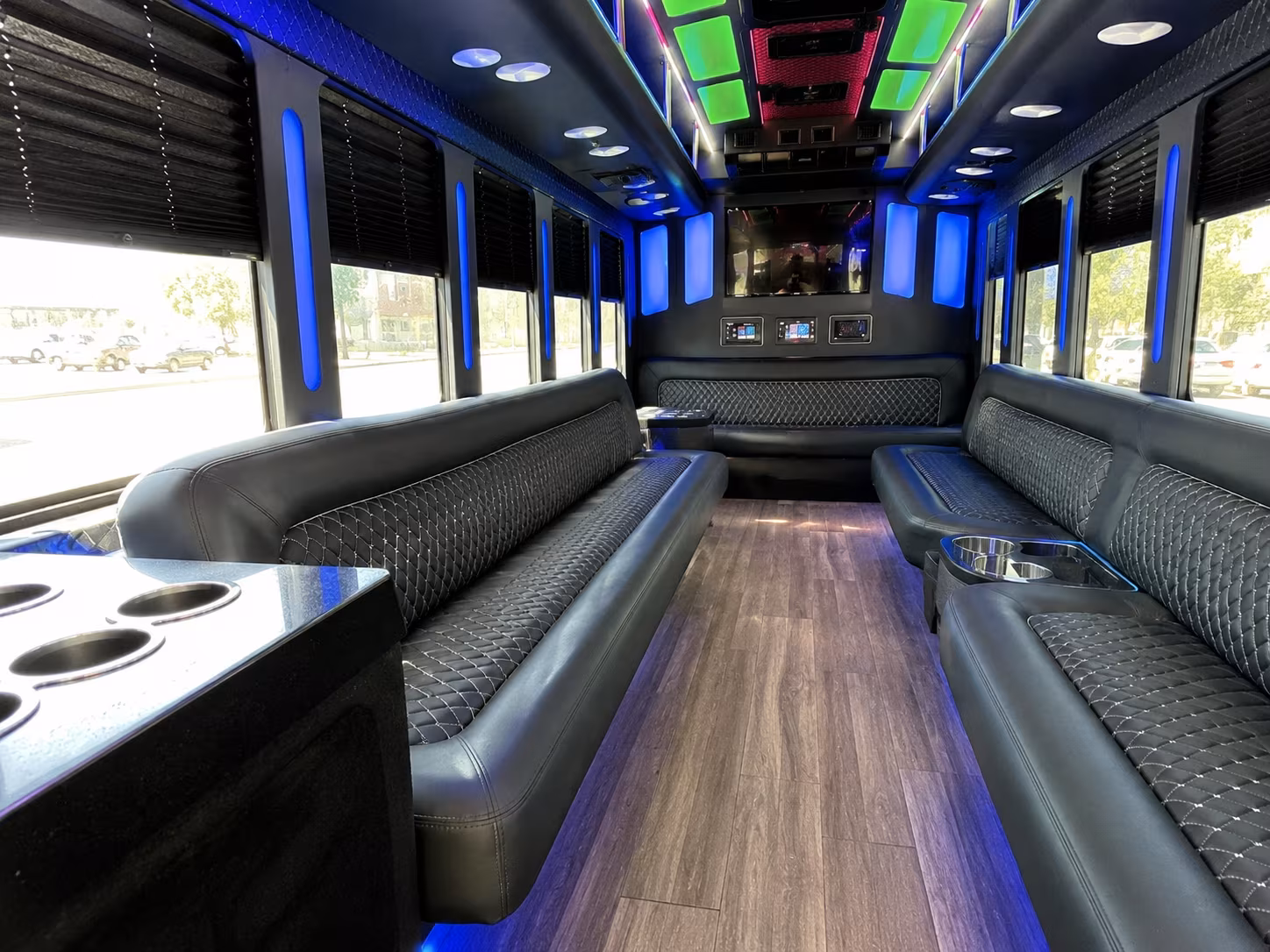 new york 15 passenger party bus inside