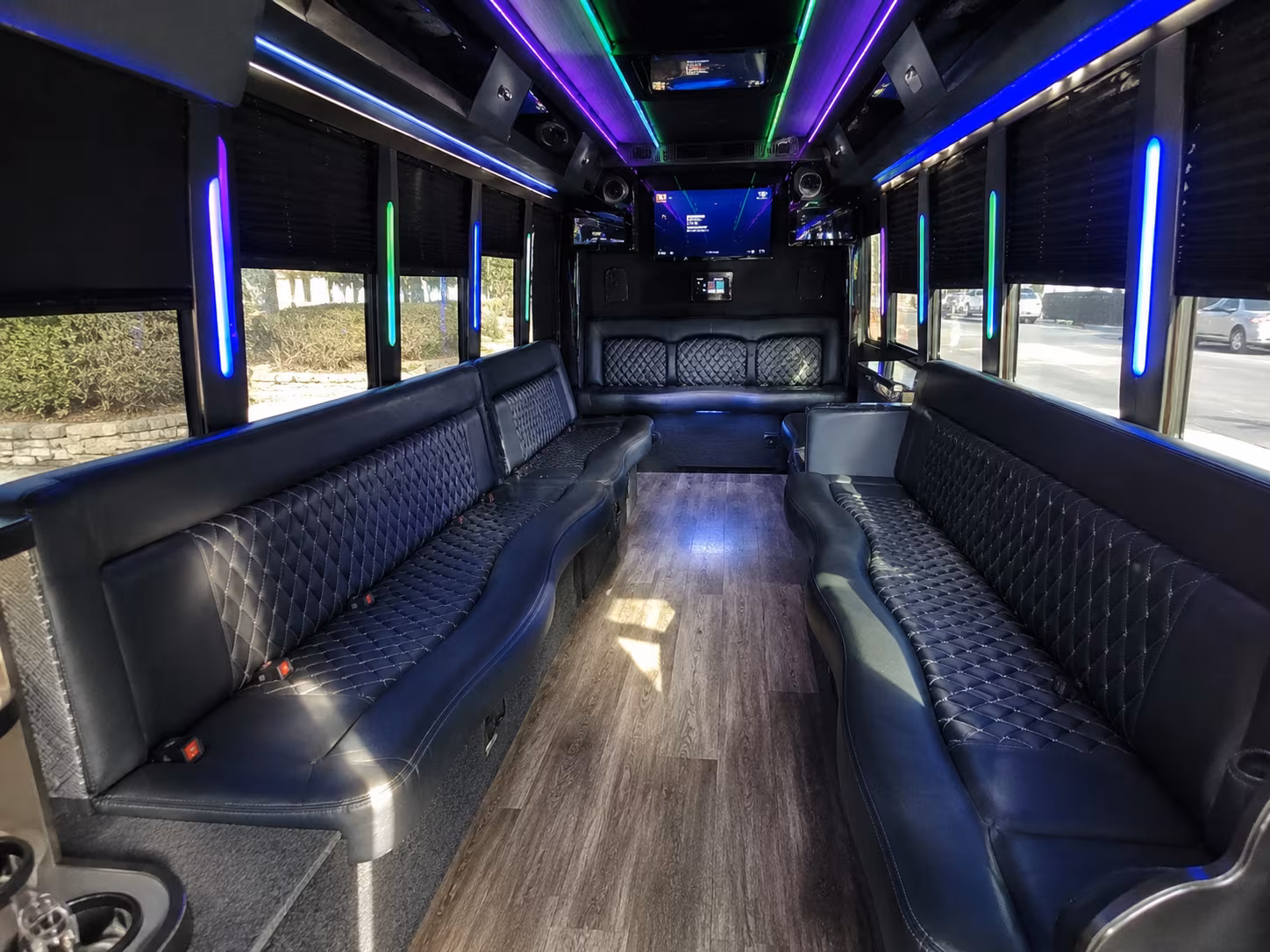 new york 15 passenger party bus interior