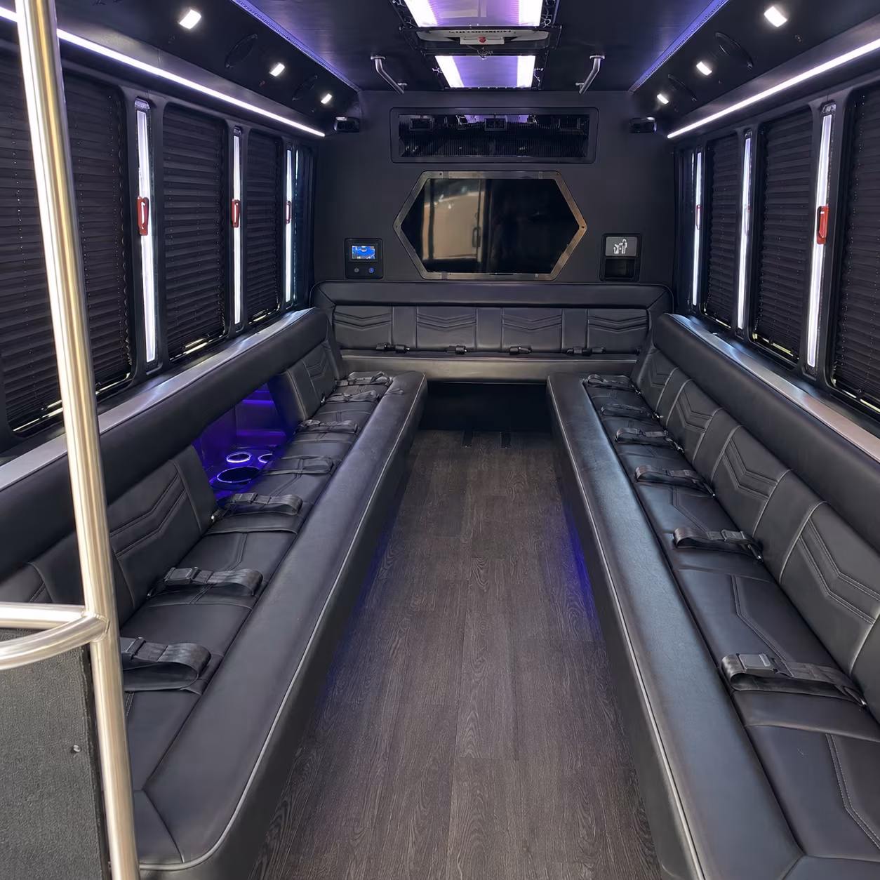 new york 18 passenger party bus interior