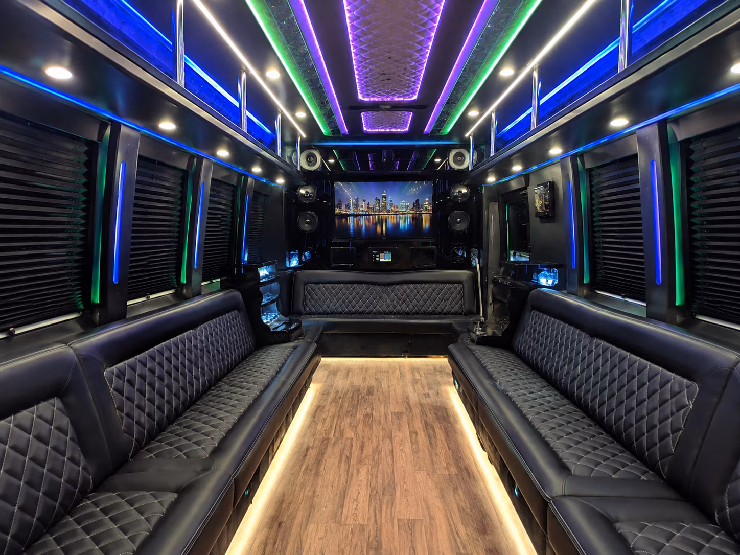 new york 25 passenger party bus interior