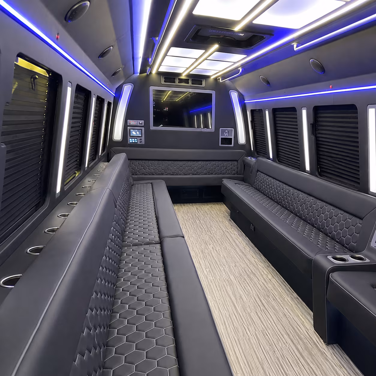 new york 40 passenger party bus inside