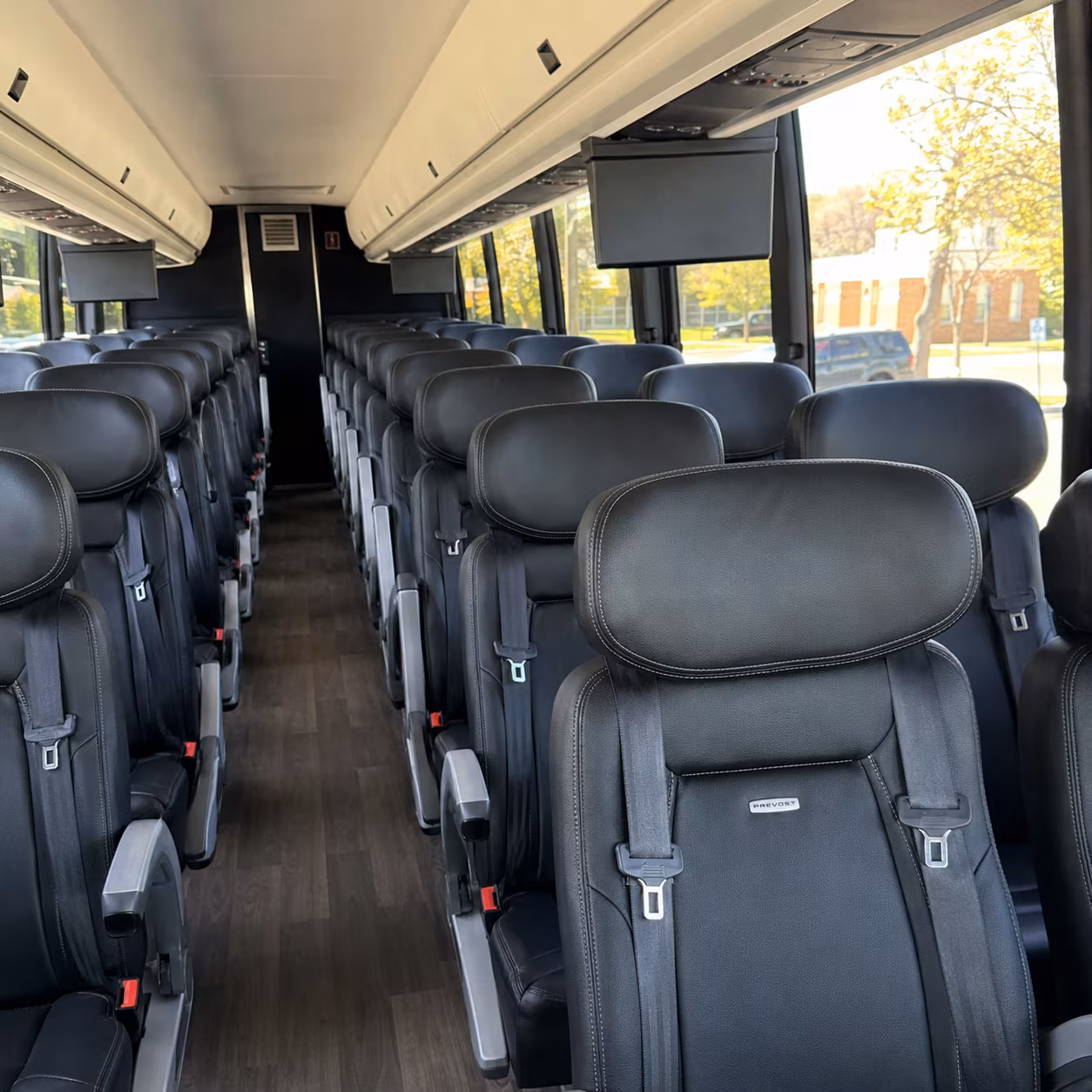 new york 45 passenger charter bus inside