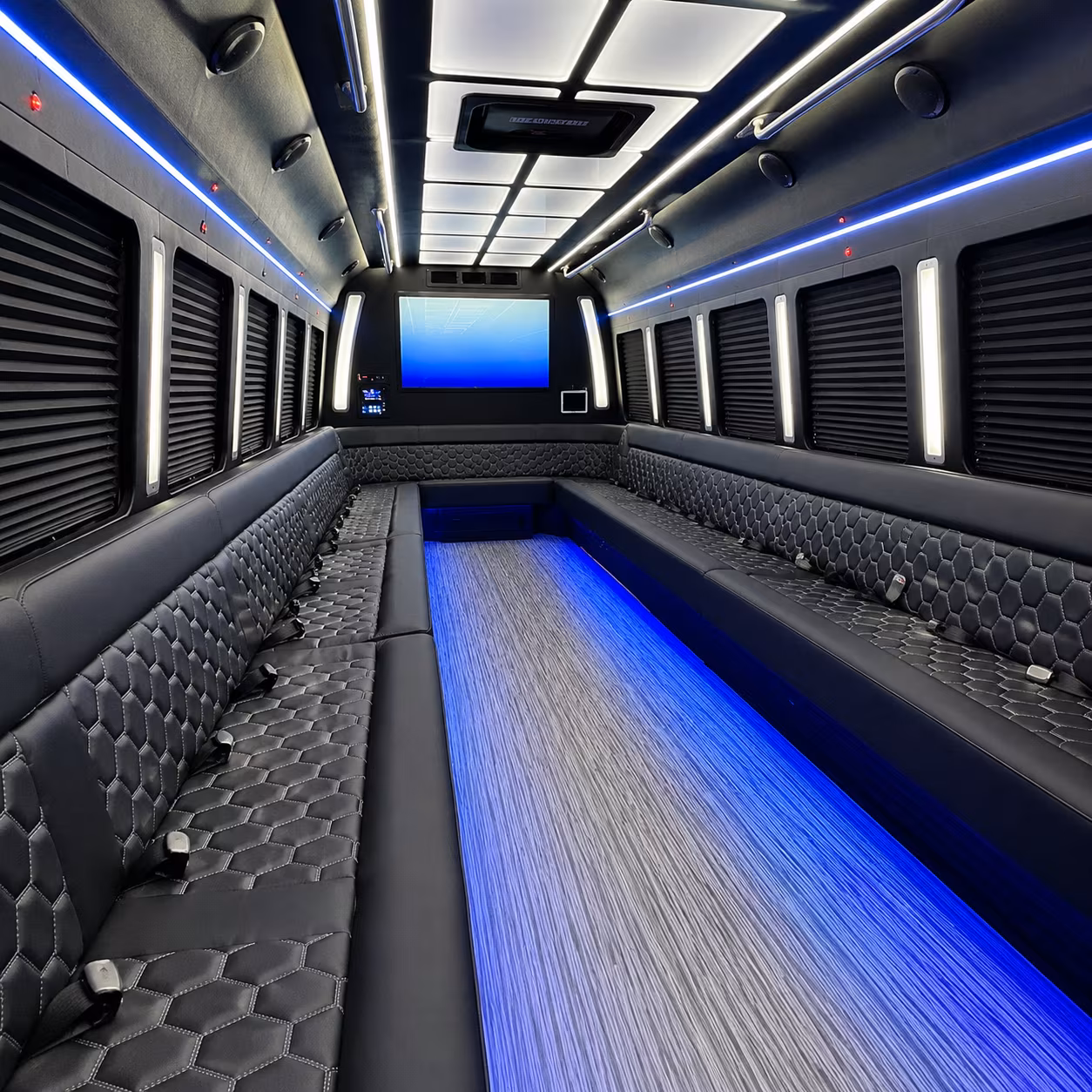 new york 50 passenger party bus inside